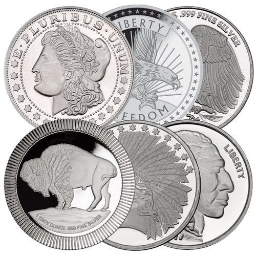 1 OZ .999  Silver Round Style May Vary