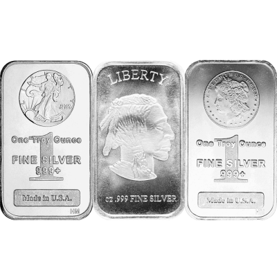 1 OZ .999 Silver Bar Various Brands Our Choice